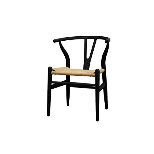Baxton Studio Wood Wishbone Y Chair, Black