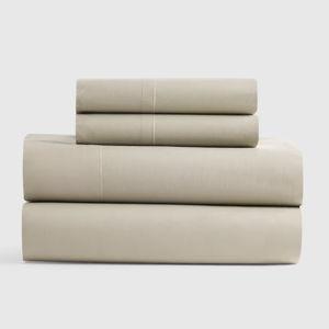 Classic Organic Percale Sheet Set in Toffee, King, With Flat Sheet