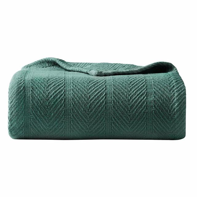 Full/Queen Herringbone Bed Blanket Green - Eddie Bauer