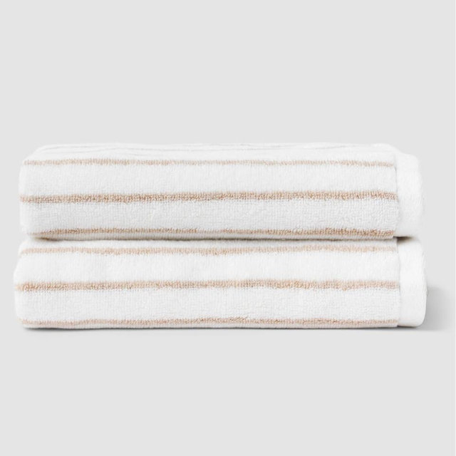 Cozy Earth - Luxe Hand Towels - Sand Stripe