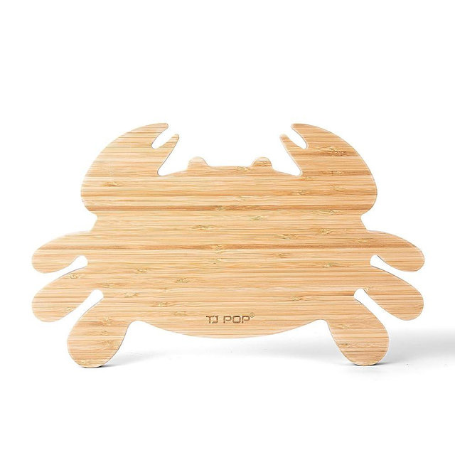 TJ POP Crab Shape Charcuterie Board, Small Cutting Board for Kitchen, Serving Board for Fruit & Veggies, Cute Cheese Board, Personalized Bamboo Cutting Board 15.74" x 9.84" x 0.6"