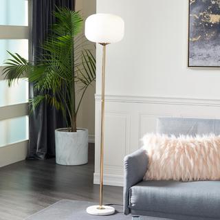 Modern Ribbed Orb Floor Lamp