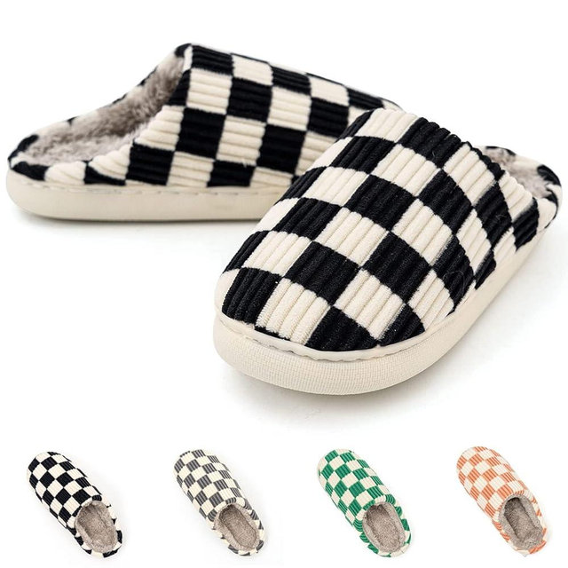 Guyarns House Slippers for Women,Fuzzy Mens Slippers,Casual House Shoes Memory Foam Womens Slippers Outdoor Indoor Warm Plush Bedroom Shoes with Faux Fur Lining