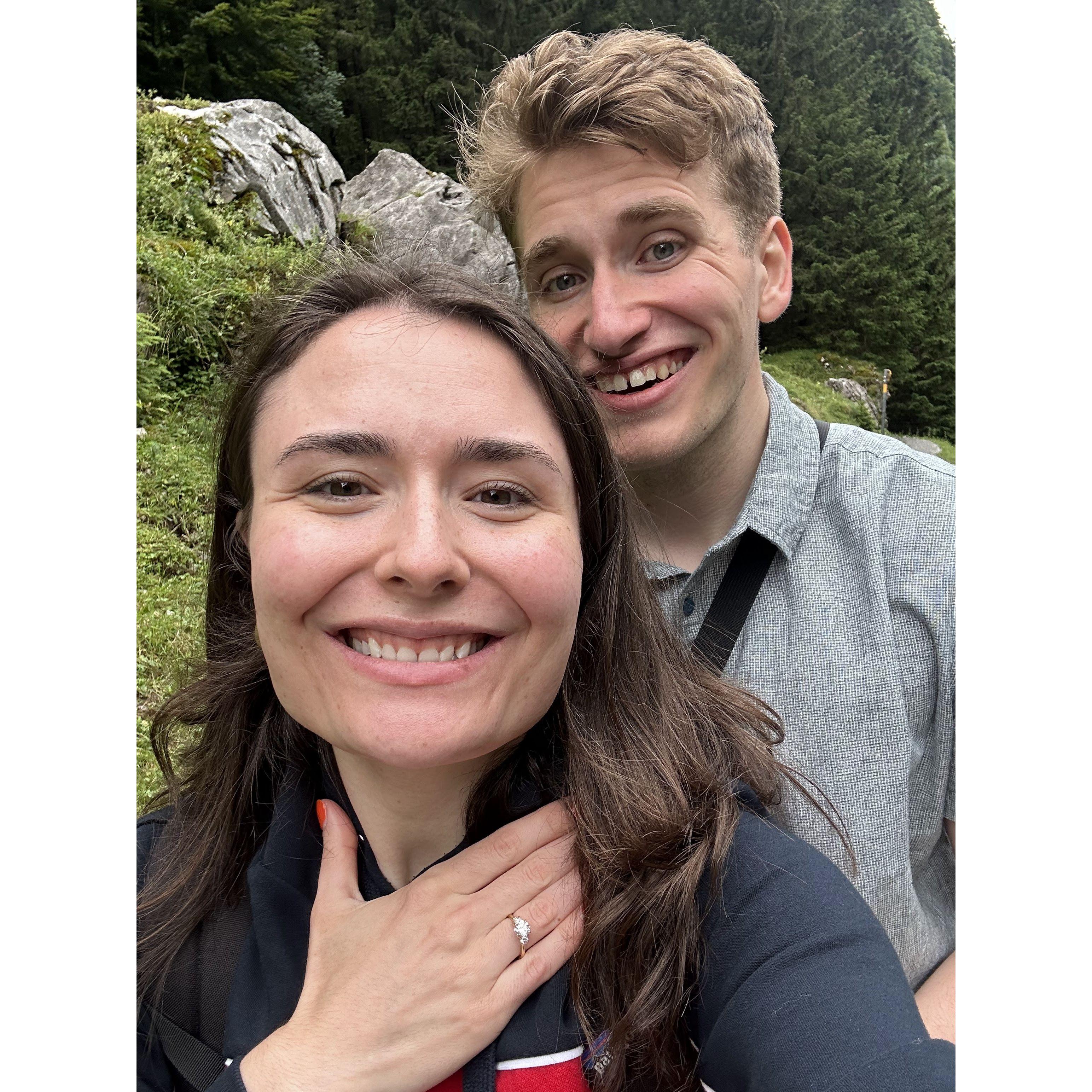 Colin proposed next to lake Seealpsee in the Swiss alps