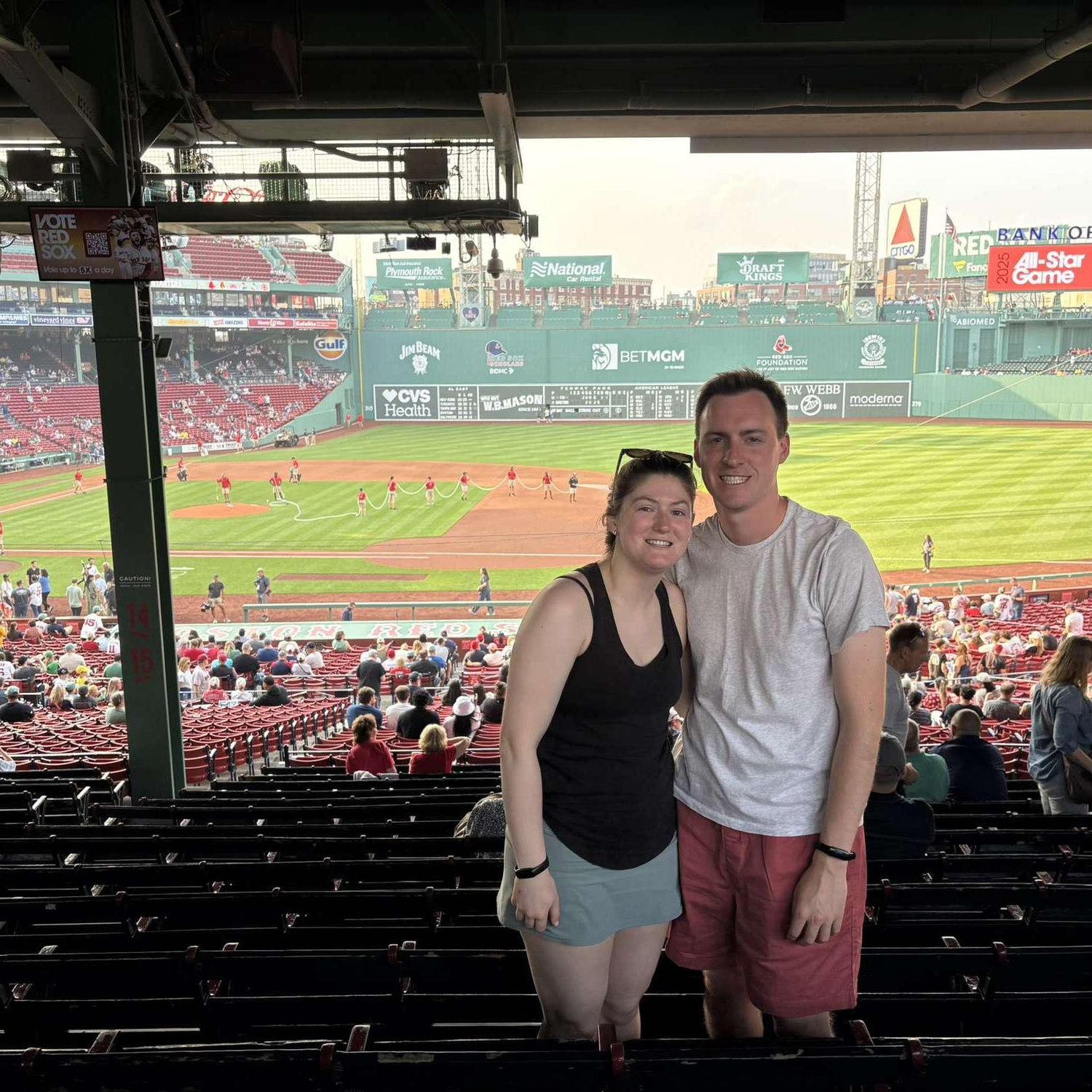 Madeline surprised Jordan for his birthday this year with a trip to Boston and New York City to check off three more stadiums! Here we are at Fenway Park!