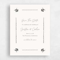 Beige Wedding Save the Date - Coeur Portrait