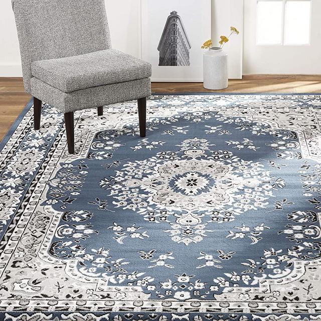 Home Dynamix Premium Sakarya Traditional Oriental Area Rug Midnight Blue/Ivory, 7'8"x10'7" Rectangle