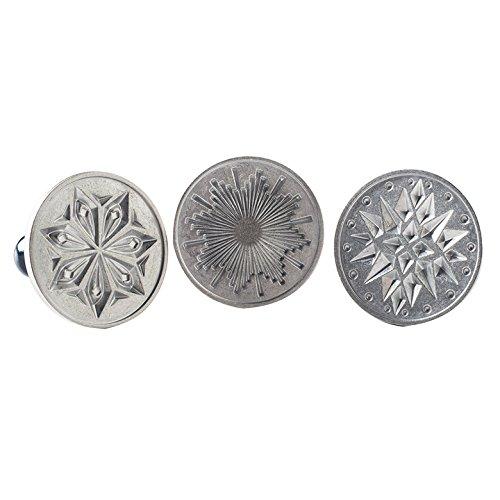 Nordic Ware 01270 Starry Night Cast Cookie Stamps, 3-inch rounds, Silver