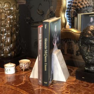 Marble Triangle Bookends, Set of 2