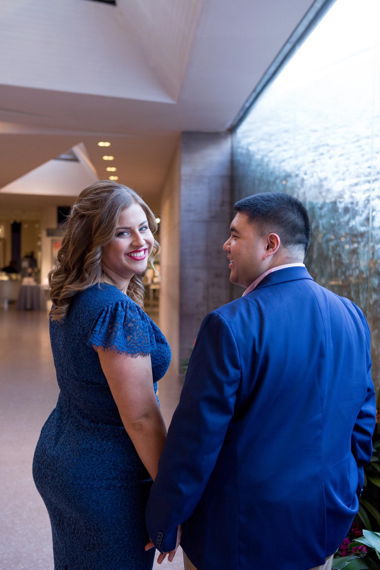 Engagement pictures at the National Gallery of Art, February 2020. (Kate Grace Photography)