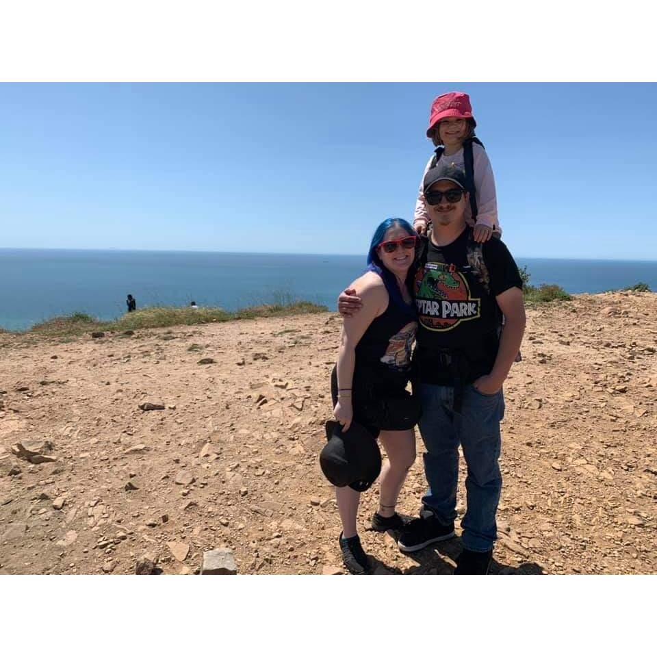 On a four and a half mile hike on the Mugu Peak Trail, near Malibu, CA. With Lizzy's oldest niece, Ana Sofia. - April 10, 2019