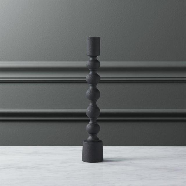 halo matte black taper candle holder