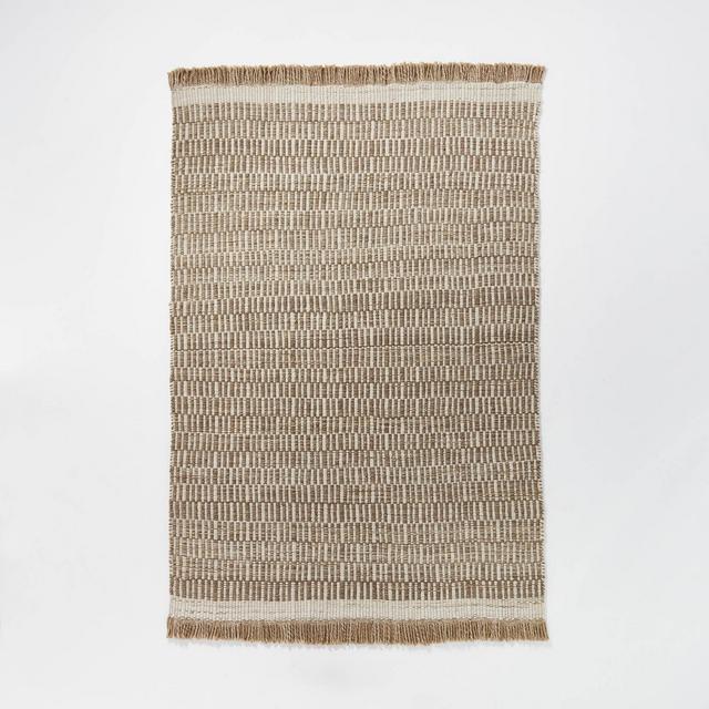 7'x10' Park City Handloom Broken Striped Rug Beige - Threshold™ designed with Studio McGee