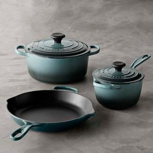 Le Creuset Signature Cast-Iron 5-Piece Cookware Set, Ocean