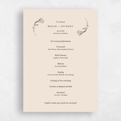 Sand, Beige Wedding Program - Unconditional