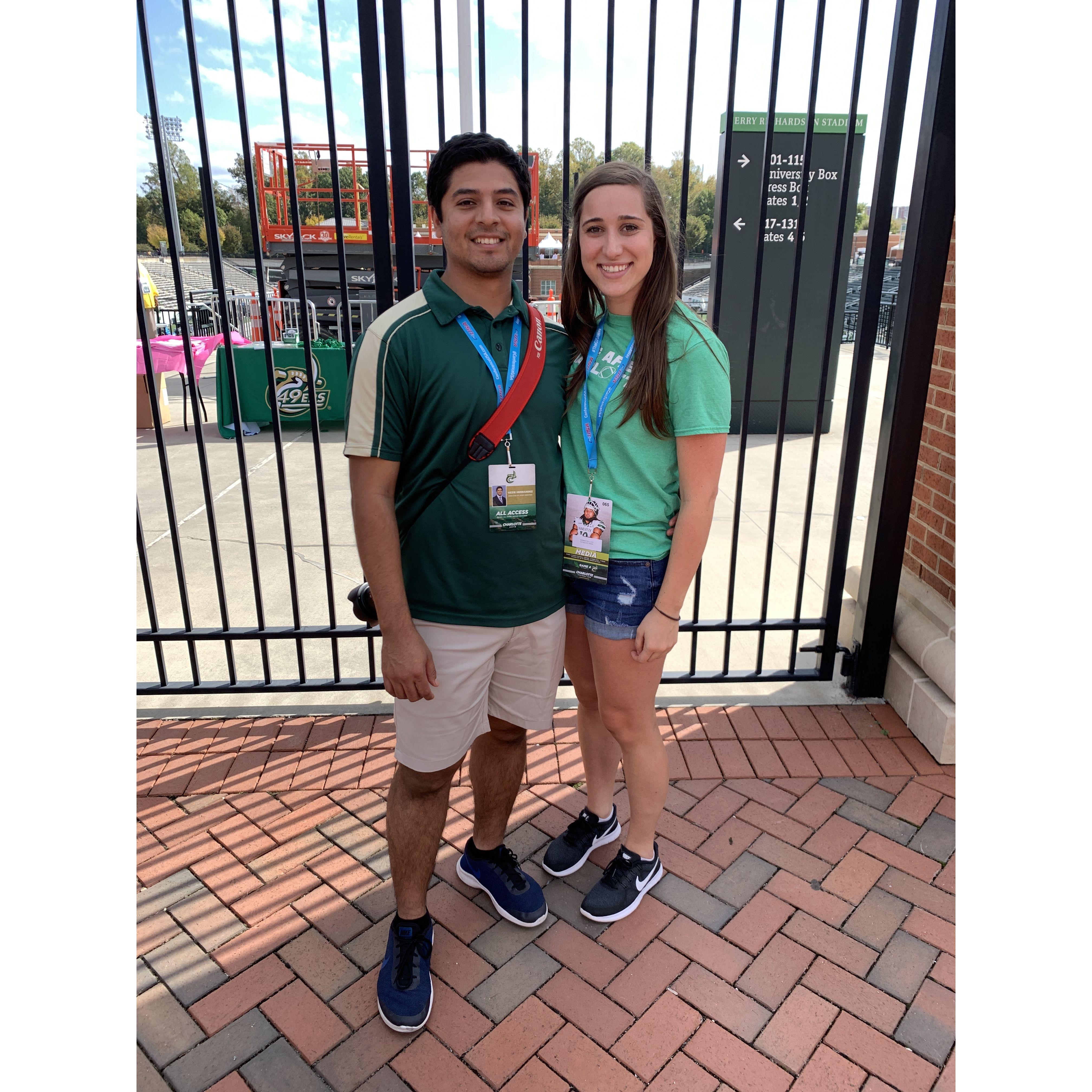 October 26, 2019 - Most of the time, Ozzie spends his days at UNCC. It's always a more fun day when Aubrey gets to spend the day with him!