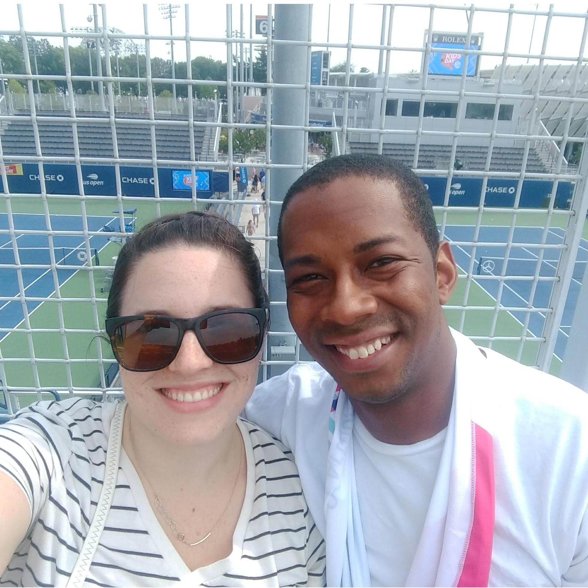 At the US Open, where Sean spent many a summer as a ball boy.