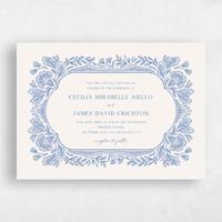 Blue Wedding Invitation - Caleania Landscape