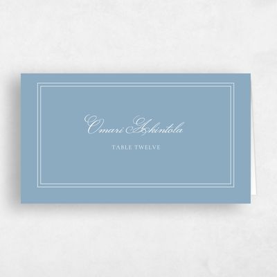 Dusty Blue Wedding Place Card - Wyncote