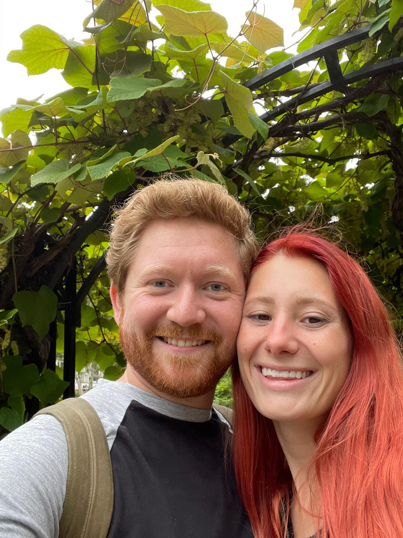 Walking in one of the many beautiful gardens of Paris