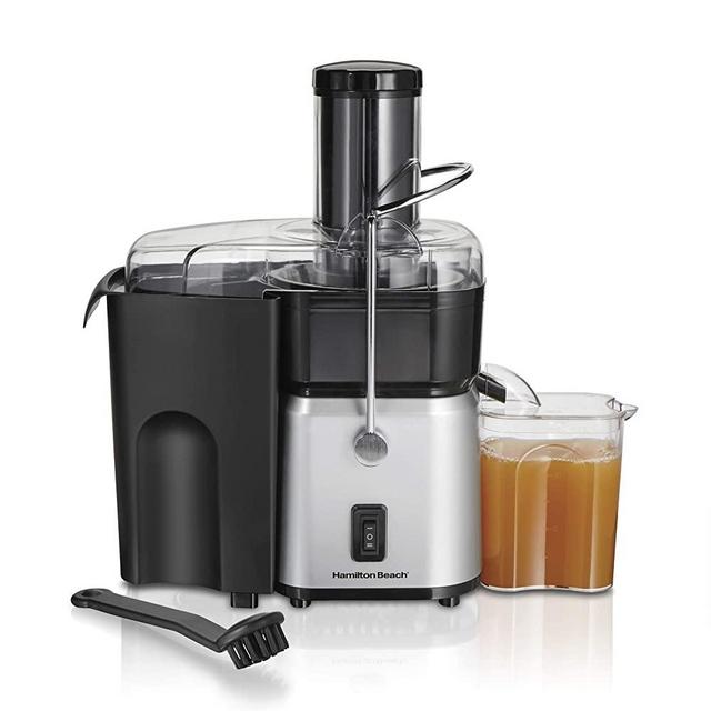 Hamilton Beach 67840, Premium Juicer Machine, Big Mouth 3" Feed, Chute, Centrifugal, Easy Clean, 2-Speeds, BPA Free Pitcher, Holds 30 oz. - 700W Motor, Silver