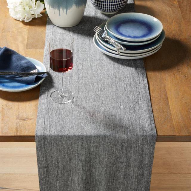 Grey Chambray Table Runner