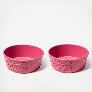 Woof Ribbed Bowl, Set of 2