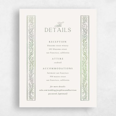 Beige Bordered Wedding Enclosure - Viridian