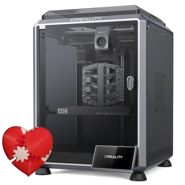 [2024 New] Creality K1C 3D Printer Up to 600mm/s Fast Speed, Reliable Carbon Fiber Printing, Anti-Vibration Design, Auto Calibration for Leveling, Pre-Assembled & Smart OS 3D High Speed Printer