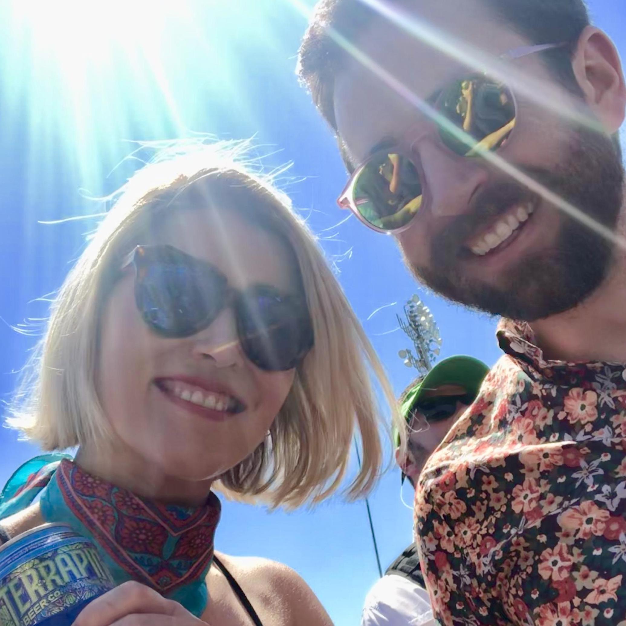 Soaking up the rays at our very first New Orleans JazzFest this past spring - the 50th Anniversary!