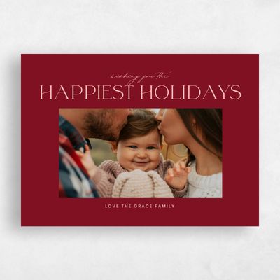 Light Burgundy, Red Holiday Card - Lyndon Landscape