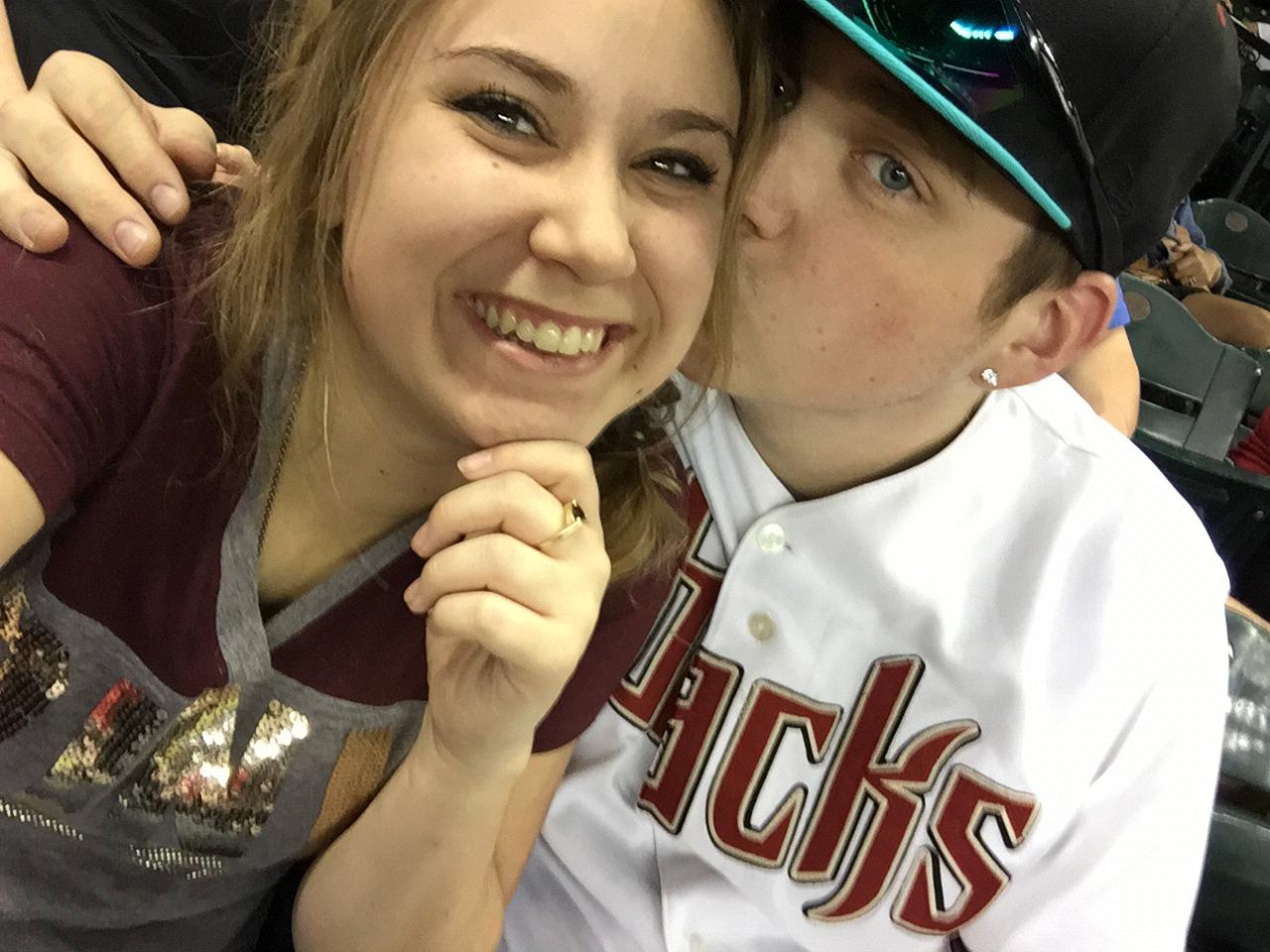 Baseball game selfies