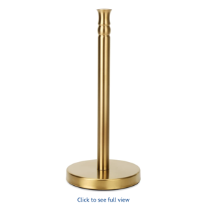 Gold Paper Towel Holder Stand Countertop with Heavy Weighted Stainless Steel Base, Free Standing Paper Towel Holder (Gold Brushed)