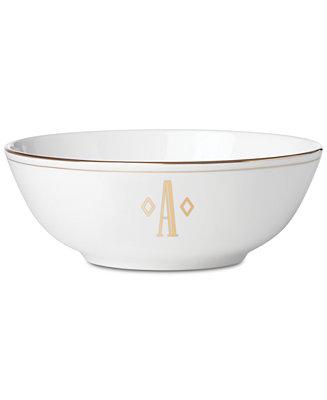 Federal Gold Monogram Place Setting Bowl, Block Letters "T"