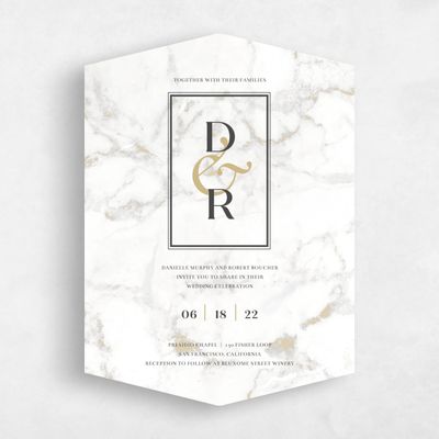 White Diamond Wedding Invitation - Benton Frame
