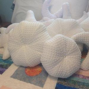Sea Urchin Pillow (small) in Vintage White, soft yellow or aqua Chenille