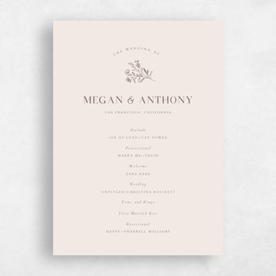 Linen, Beige Wedding Program - Bellisi