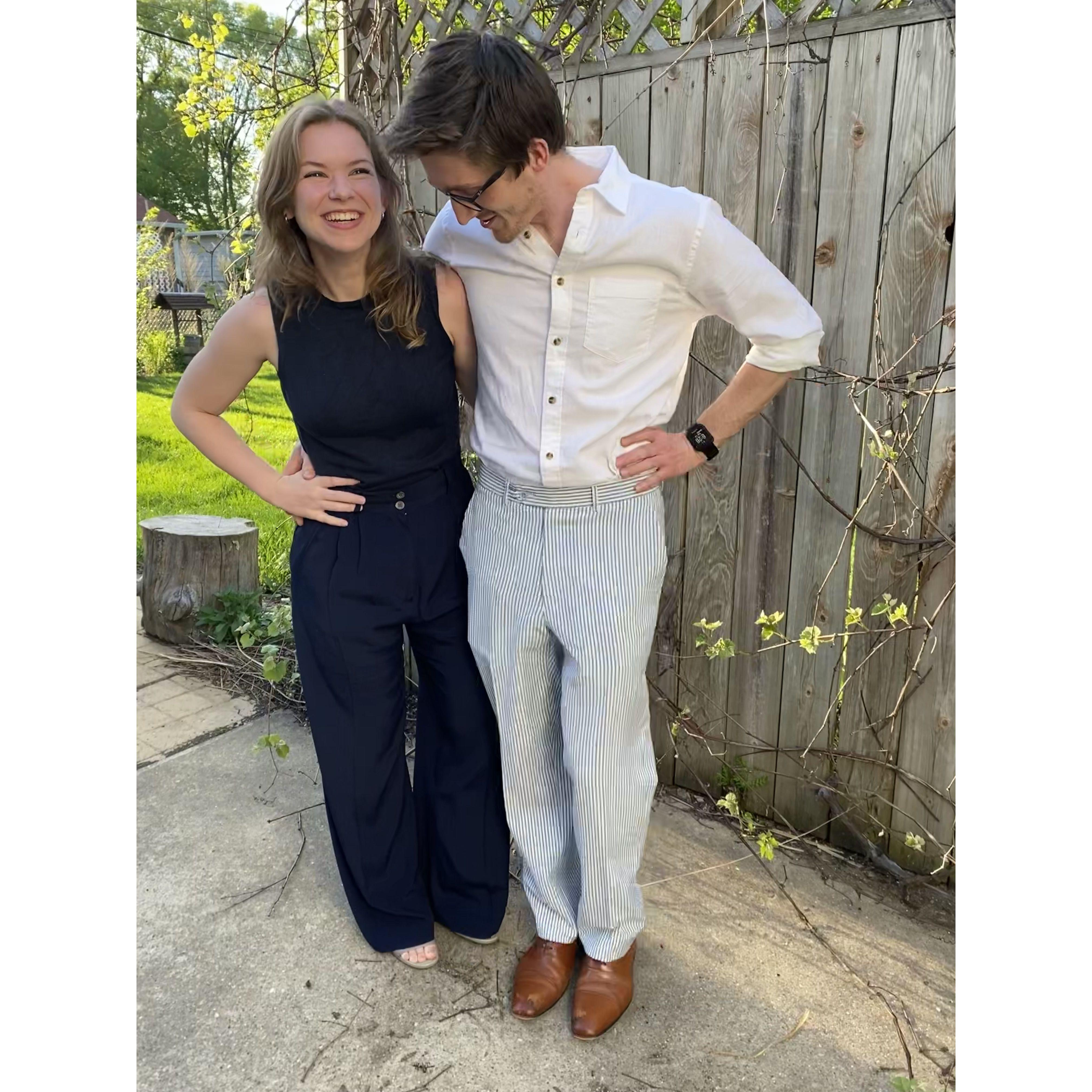 Wearing Stillgood's (our favorite vintage clothing store in Madison) outfits for the medical school gala, which is one of the most awkward school dances you could ever imagine...