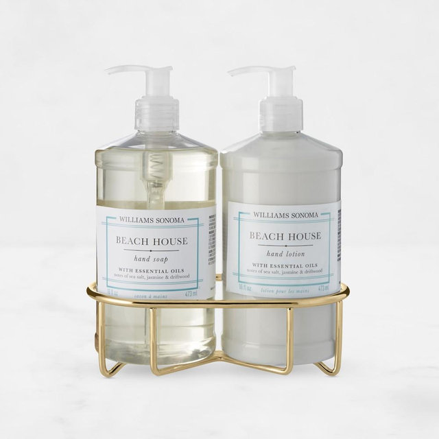 Williams Sonoma Beach House Hand Soap & Lotion 3-Piece Set , Classic Gold