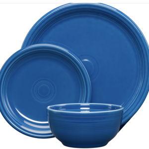 Lapis Blue Bistro Coupe 3-Piece Place Setting, Service for 1