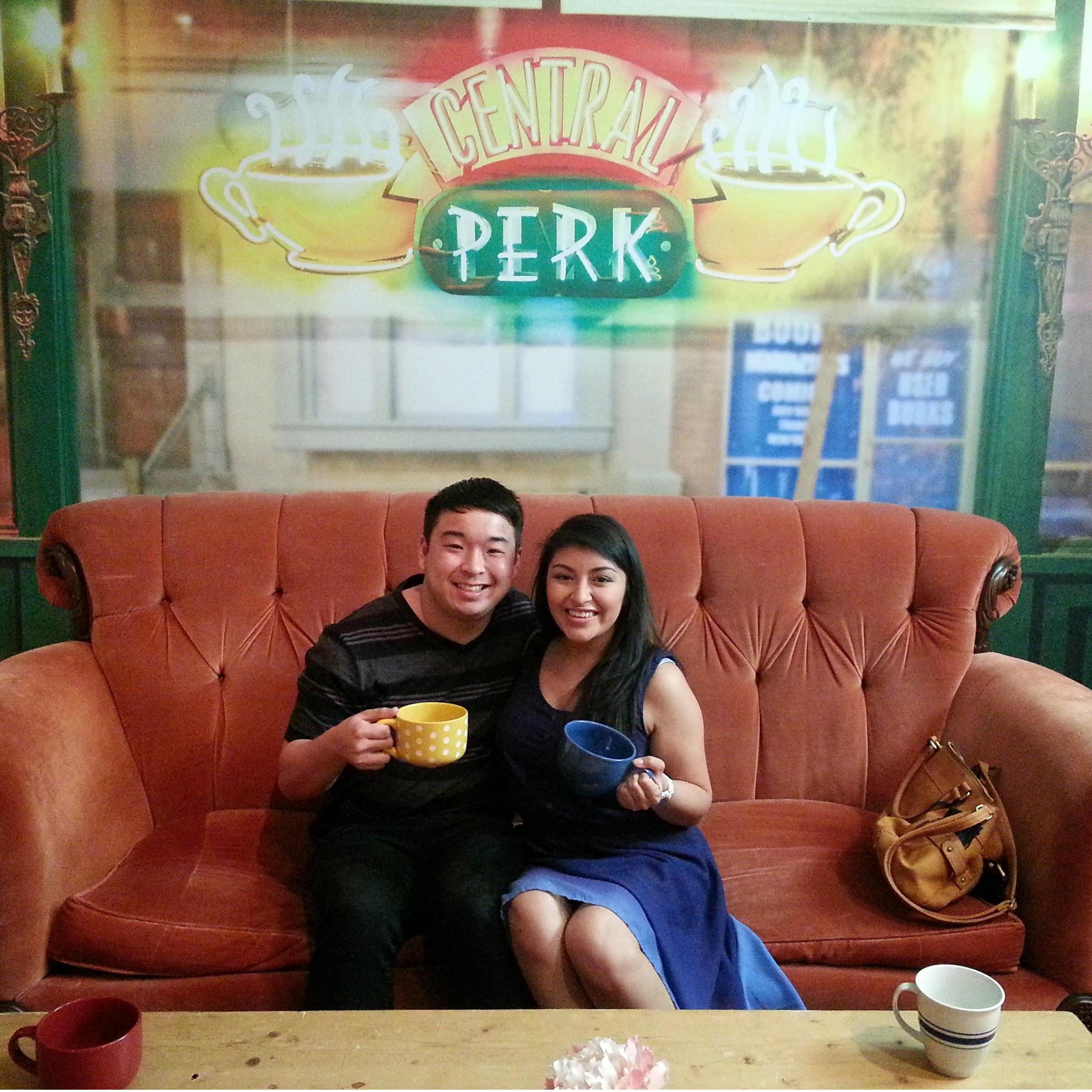 On the F.R.I.E.N.D.S couch at the Out of the Box Exhibit! May 2014