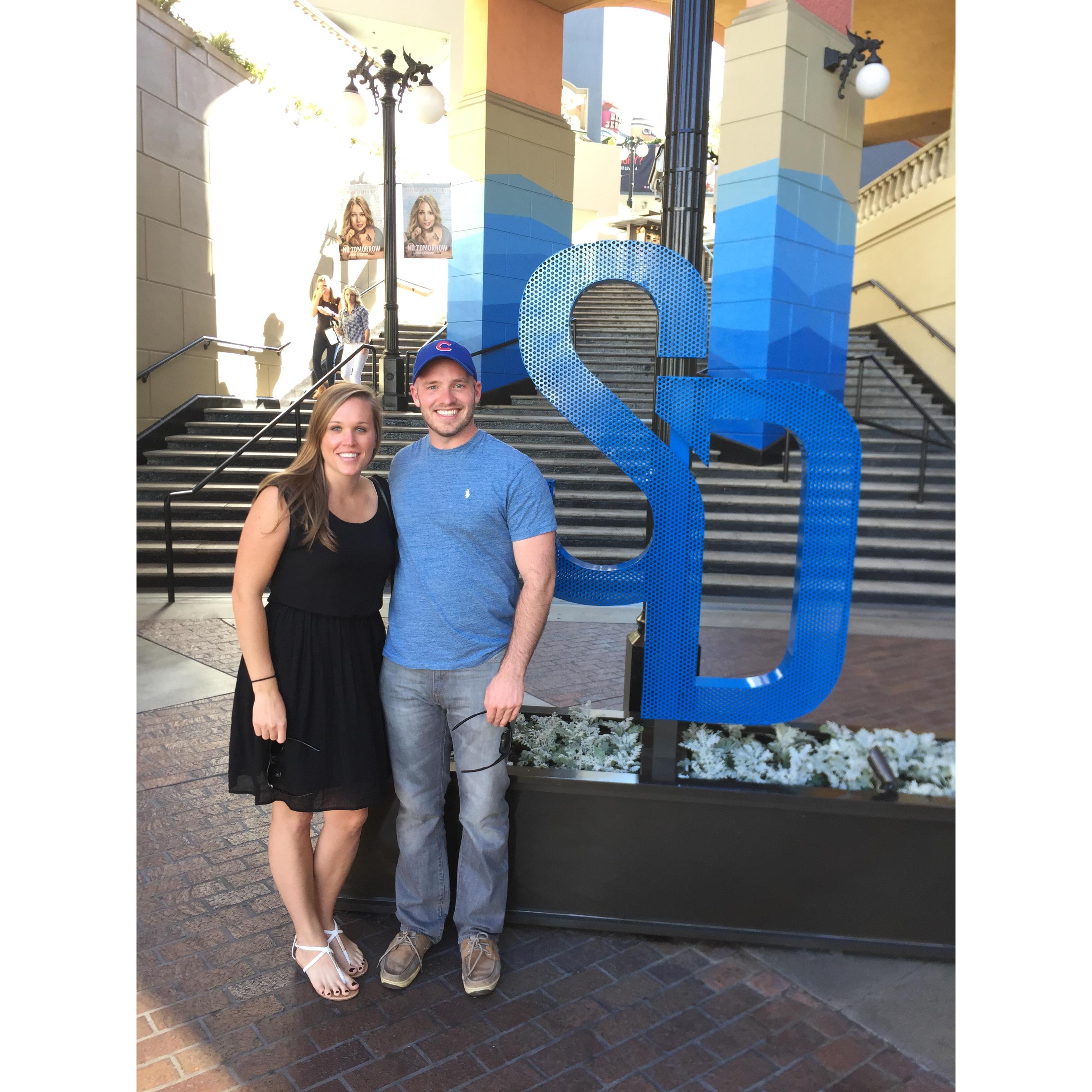 (October 2016) Touring San Diego. This was the first time Jake ever pulled Sarah into a jewelry store to look at engagement rings!