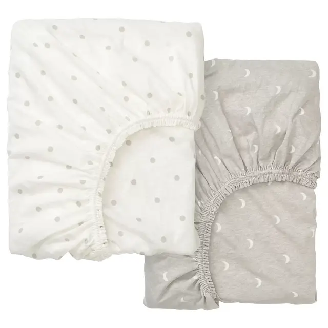LENASTCrib fitted sheet, dotted/moon