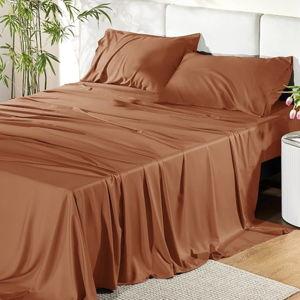 Bedsure Queen Sheet Set Cooling Sheets - Breathable Soft Deep Pocket Hotel Luxury Silky Bedding