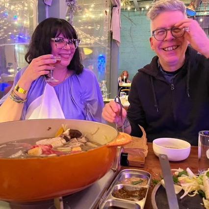 Nerds at Alicia’s 55th. 💜