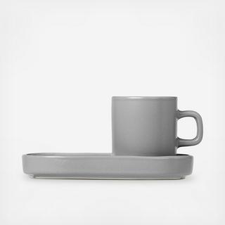 Pilar Espresso Cup with Tray, Set of 2