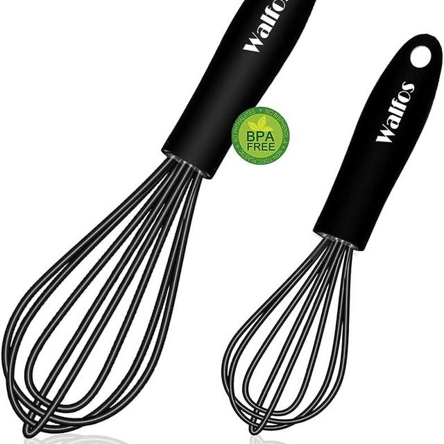 Silicone Mini Whisk, Walfos 6.7" Tiny Whisks for Non-stick Cookware, Small Silicone Whisk- Perfect for Blending, Whisking, Beating, Blending Ingredients, Mixing Sauces