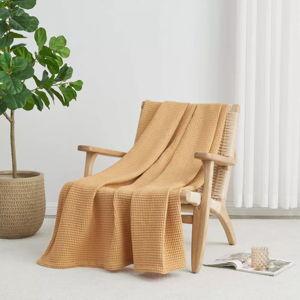 100% Cotton Waffle Weave All-Season Bed Blanket | Marigold | Queen Size