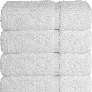 Chakir Turkish Linens | 4 Pack Bath Towel | Hotel & Spa Quality 100% Cotton Premium Turkish Towels | Soft & Absorbent (4-Piece Bath Towels, White)