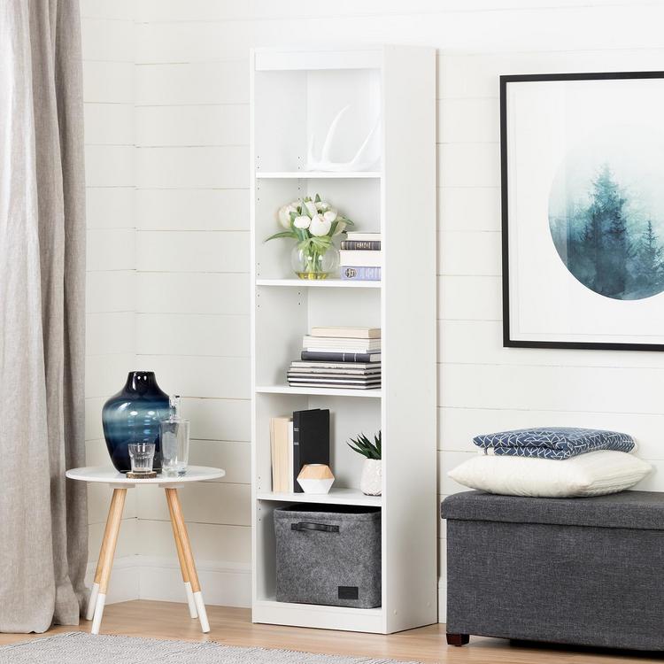 South Shore 3 Shelf Modern Wall Bookcase in Pure White | Business